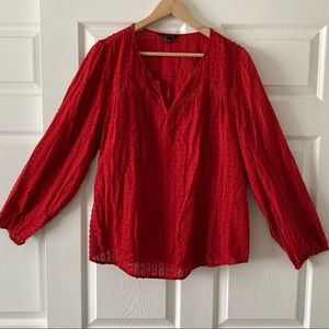 Scarlet Swiss Dot Blouse